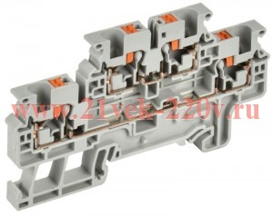 Колодка клеммная CP-ML 2 ур. 4кв.мм сер. IEK YCT23-00-2-K03-004