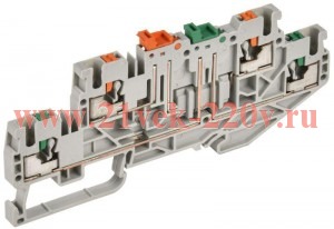 Колодка клеммная CP-ML 2 ур. нож. разм. 2.5кв.мм сер. IEK YCT23-04-2-K03-002