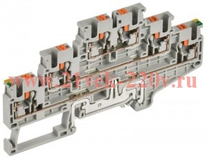 Колодка клеммная CP-ML-PEN 3 ур. земля-низ 2.5кв.мм сер. IEK YCT23-03-3-K03-002