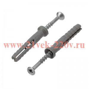 Дюбель-гвоздь потайной бортик полипропилен 6х40 (уп.100шт) Kranz KR-02-3621-007