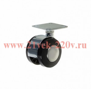 Колесо мебельное поворотное площадка d40 б/т пластик хром (уп.1шт) Tech-Krep 151201