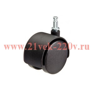 Колесо мебельное поворотное штифт М11 d50 б/т пластик черн. (уп.1шт) Tech-Krep 151195