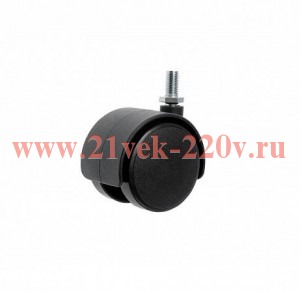 Колесо мебельное поворотное резьба М8 d40 б/т пластик черн. (уп.1шт) Tech-Krep 151196
