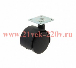 Колесо мебельное поворотное площадка d40 б/т пластик черн. (уп.1шт) Tech-Krep 151203
