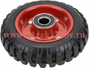 Колесо на ось промышл. тяжелогрузное литая протектор.рез. стал.обод шарикоподшип D160 (17) - нак 151