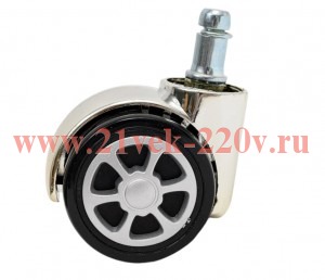 Колесо мебельное поворотное обрезин.пластик хром штифт М11 D50 б/т (пакет) Tech-Krep 151216