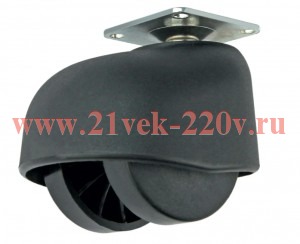 Колесо мебельное поворотное пластик черн. площадка D50 б/т с козырьком накладноеTech-Krep 151210