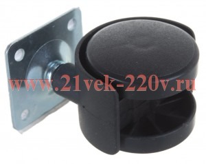Колесо мебельное поворотное пластик черн. площадка D40 б/т (уп.25шт) Tech-Krep 151220