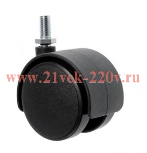 Колесо мебельное поворотное обрезин.пластик беж. штифт М8 D40 б/т (пакет) Tech-Krep 152328