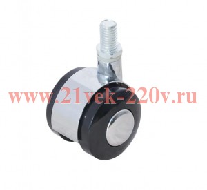 Колесо мебельное поворотное пластик хром резьба М10 D40 б/т (пакет) Tech-Krep 152331