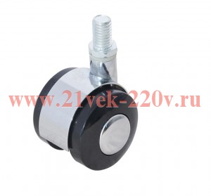Колесо мебельное поворотное пластик хром резьба М8 D40 б/т (пакет) Tech-Krep 152327