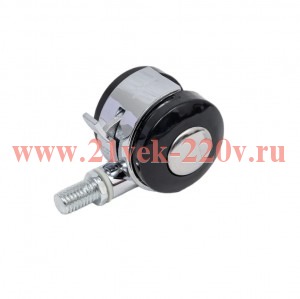 Колесо мебельное поворотное пластик хром резьба М8 D40 с тормозом (пакет) Tech-Krep 152335