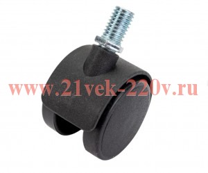 Колесо мебельное поворотное пластик черн. штифт М10 D40 б/т (пакет) Tech-Krep 152338