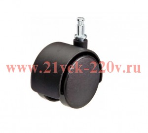 Колесо мебельное поворотное пластик черн. штифт М8 D40 с тормозом (пакет) Tech-Krep 152341