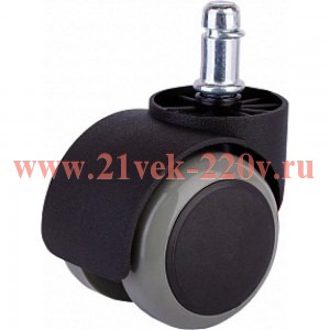 Колесо мебельное поворотное обрезин.пластик черн. штифт М11 D40 б/т (пакет) Tech-Krep 152340
