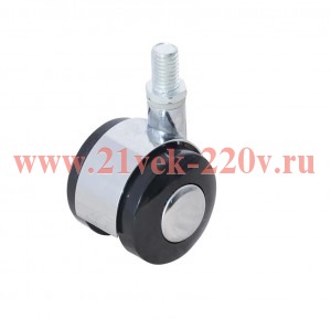 Колесо мебельное поворотное пластик хром резьба М10 D50 б/т (пакет) Tech-Krep 152355