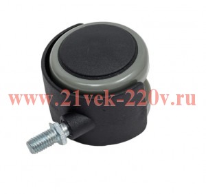 Колесо мебельное поворотное обрезин.пластик черн. резьба М8 D50 б/т (пакет) Tech-Krep 152351