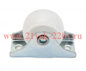 Ролик выкатной неповоротный К.1 D25 бел. пластик накладной Tech-Krep 152363