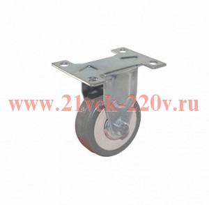 Колесо аппаратное неповоротное п/п обод резина сер. подшипник скольжения площадка d50 б/т Tech-Krep