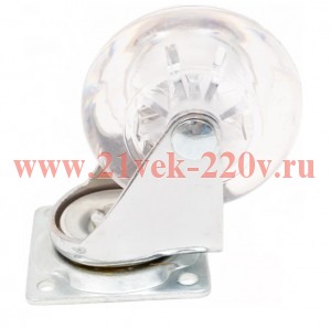 Колесо аппаратное поворотное полиуретан прозрач. площадка D50мм б/т Tech-KREP 148461