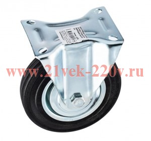 Колесо промышленное неповоротное стал. обод с резин. шиной и роликоподшип. площадка D160 Tech-KREP 1
