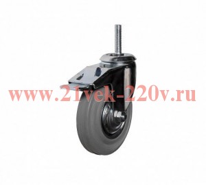 Колесо аппаратное поворотное п/п обод подшипник скольжения резьба М10 d75 с тормозом Tech-Krep 14850