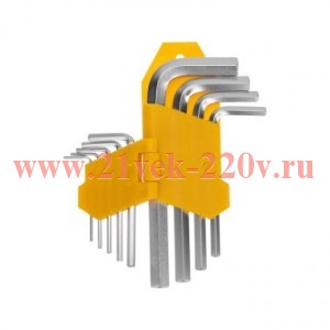 Набор ключей имбусовых HEX 1.5-10мм CrV 9шт Kranz KR-12-5215