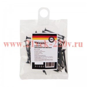 Саморез гипсокартон-металл 3.5х45 (уп.50шт) Kranz 1143-3545-4