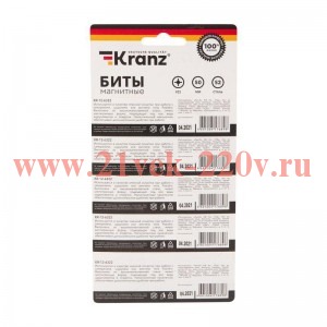 Бита PZ2x50мм для шуруповерта сталь S2 (уп.5шт) (лента) Kranz KR-12-6322