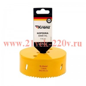 Коронка Bimetal 114мм Kranz KR-92-0247