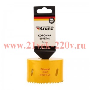 Коронка Bimetal 76мм Kranz KR-92-0238