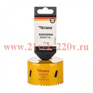 Коронка Bimetal 73мм Kranz KR-92-0261