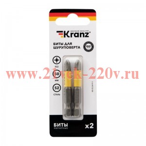 Бита PZ2х50мм для шуруповерта (уп.2шт) Kranz KR-92-0419-1