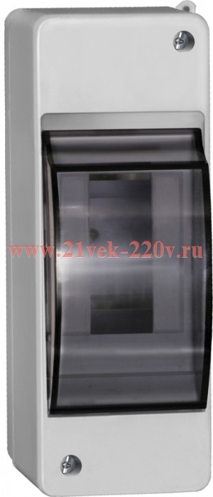 Бокс ИЭК КМПн 2/2 на 2 модуля накладной пластиковый с прозрачной дверкой MKP42-N-02-30-20