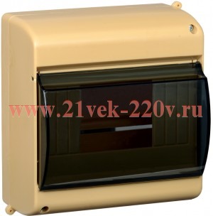 Бокс пластиковый накладной с прозрачной крышкой ИЭК KREPTA 3 КМПн 2/6 6 модуля сосна MKP42-N-06-30-09-S