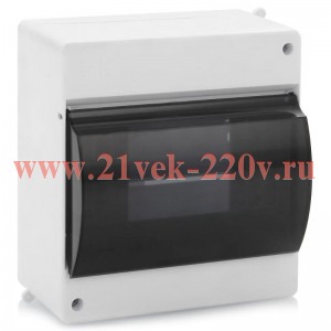 Бокс ИЭК КМПн 2/6 на 6 модулей накладной пластиковый с прозрачной дверкой MKP42-N-06-30-09