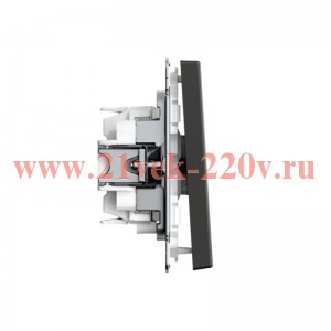 Переключатель перекрестный ArtGallery 10AX быстрозажим. клем. механизм базальт SE GAL001471S