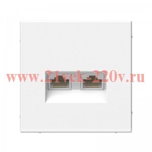 Розетка двойная компьютерная ArtGallery RJ45+RJ45 кат. 6A механизм лотос SE GAL001388