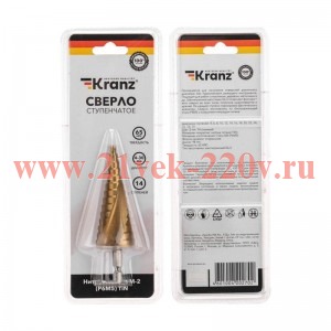 Сверло ступенчатое по металлу ТИТАН 4.0-30.0мм Kranz KR-12-6612