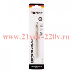 Сверло по металлу 8.0мм HSS DIN 338 (уп.1шт) Kranz KR-91-0570