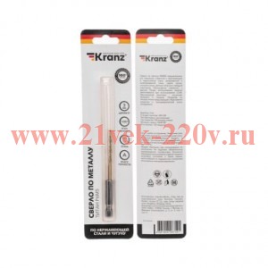 Сверло по металлу 3мм Р6М5 ТИТАН шестигранный хвостовик DIN 338 Kranz KR-91-5502