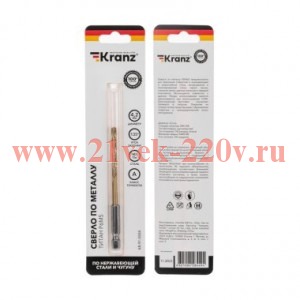 Сверло по металлу 4.2мм Р6М5 ТИТАН шестигранный хвостовик DIN 338 (уп.1шт) Kranz KR-91-5504