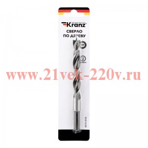Сверло по дереву 12х150мм цилиндрический хвостовик Kranz KR-91-0740