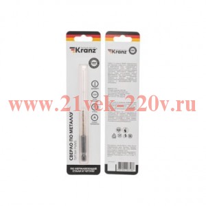Сверло по металлу 2мм Р6М5 ТИТАН шестигранный хвостовик DIN 338 (уп.1шт) Kranz KR-91-5500