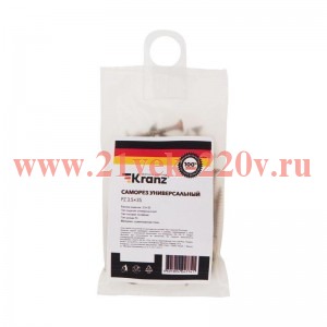 Саморез универсальный 3.5х35 желт. цинк (уп.50шт) Kranz 1111-3535-4