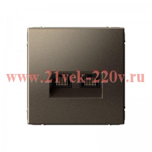Розетка двойная компьютерная ArtGallery RJ45+RJ45 кат. 6A механизм мокко SE GAL000688