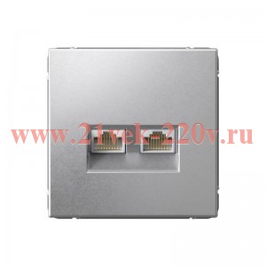 Розетка двойная компьютерная ArtGallery RJ45+RJ45 кат. 6A механизм алюм. SE GAL000388