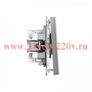 Выключатель кнопочный 2-кл. ArtGallery 10AX быстрозажим. клем. механизм сталь SE GAL000917S