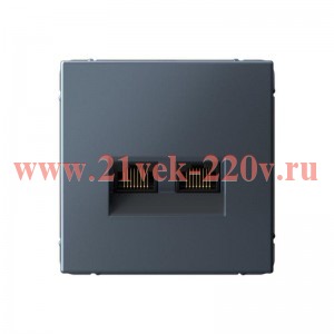 Розетка двойная компьютерная ArtGallery RJ45+RJ45 кат. 6A механизм грифель SE GAL000788