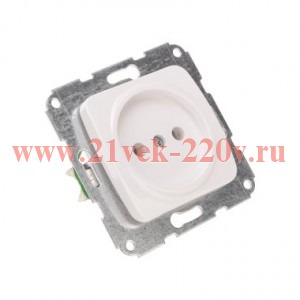 Розетка 1-м СП 10А DEA керамика без заземл. механизм бел. Kranz KR-78-0214